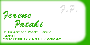 ferenc pataki business card